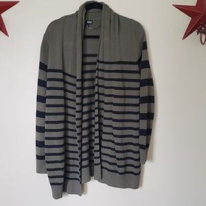 Striped Open Cardigan